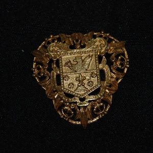 Florenza Gold Tone Shield Pin